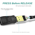 Miniatyrbilde 5 av 5: Videokabel DisPlayPort DP til DP 1.2 videokabel standardversjon 1.8M