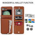 Pikkukuva 2 / 5: Z Flip 5 Lompakkokotelo, Crossbody Vetoketjullinen Nahkakotelo Samsung Galaxy Z Flip 5:lle Korttipaikoilla Red