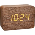 Miniatyrbillede 1 af 5: Tfa Dostmann Design Radiostyret vækkeur i træimitation Clocco, 60.2549.08, Plast, Brun/orange[C]