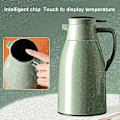Miniatyrbild 4 av 4: Isolerad vattenkokare med glasfoder, extra lång isolering, termos, hemmakaffe grön green 1300ml