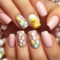 Easter Cute Chicken Egg Dotted False Nails 24 pcs