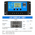 Pikkukuva 3 / 5: Aurinkopaneelin akun lataus 30A 20A 10A Ohjain 12V/24V LCD-säädin Kaksois-USB 30A