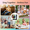 Miniatyrbild 5 av 5: Mini Karaoke-maskin för barn och vuxna – Portabel Bluetooth-högtalare med 2 mikrofoner, barnmikrofoner