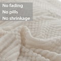 Miniatyrbild 2 av 5: Kastfilt för soffa, hösttexturerad stickad filt med fransar, mysig vävd boho-pläd för soffa, säng, stol, akrylvågmönster 127x152 cm off-white
