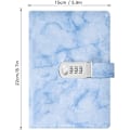 Miniatyrbillede 2 af 7: A5 Kreativt Kombinationslås Journal, PU Læder Dagbog med Digitalt Kodeord, Låsbar Journal Dagbog (Blå)