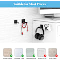 Miniatyrbild 4 av 7: Hörlursfäste Hängare Hållare - 2-pack Stark Självhäftande Headsetkrok Stativ för Gaminghörlurar, Headsetfäste för Hem/Kontor/Spelrum