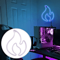 Miniatyrbillede 3 af 5: Flamme Neon Skilt, Rød og Gul Flamme Neonlys med Tænd/Sluk-kontakt