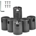 Trampoline Pole Caps - Thick, Durable Trampoline Pole End Caps, Replacement Covers for Flat Steel Plate Top Ring System, Black,