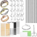 Ring Size Adjuster with Ring Sizer Measuring Tool for Loose Rings, Invisible Ring Spiral Silicone Silver Silver