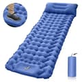 Self-Inflating Camping Mattress: Thick Lightweight Single Camping Mattress Inflatable and Connectable Double Camping Mat and Compact Inflatable Dark Blue Dark Blue