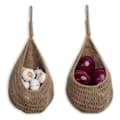 Hanging Jute Onion Basket for Pantry, Potato Garlic Onion Baskets, Boho Wall Baskets 2pcs - Perfect