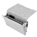 Storage for bed and sofa in felt grey