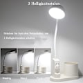Miniatyrbilde 3 av 5: Barnebordlampe, skrivebordslampe med pennholder, automatisk fargeskiftende nattlampe, justerbar LED-leselampe for barn