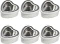 6-pack 4oz Empty Heart Shaped Silver Tin Cans with Clear Window for Candle Making, Candy