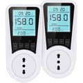 Energy Meter Plug-in, Energy Consumption with 7 Monitoring Modes, Backlit LCD Screen, 2 pcs