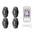 4 pcs Wireless LED Strobe Lights with Remote Control, 8 Colors USB Charging Waterproof Warning Lights [DB]