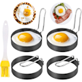 Miniatyrbillede 1 af 7: Æggering, ENLOY 4-pak rustfrit stål æggering med non-stick