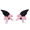 Miniatyrbild 1 av 5: TG 1 par Halloween tecknade hårspännen Djävul Bowknot plysch hårnål Svart+rosa