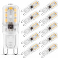 Pikkukuva 1 / 5: G9 LED-lamppu, 2W G9 Lämmin valkoinen 3000K, LED-lamppu, 25W vastaava halogeenilamppu, 230V AC 200lm, 360° leveät säteet, G9-kanta 10 kpl RUIOIU