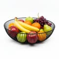 Metal Fruit Bowl, Large Lattice Design, Open Mesh Construction