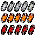 Miniatyrbillede 4 af 9: 10 stk. Advarselslys LED-diodelys Oval LED-sidemarkeringslampe Yellow