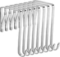 Adjustable Metal Door Hooks, 8 Pieces, for 3.6-4.9 cm Thick Doors, No Drilling, Silver