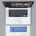 Foldable Portable Silent Click Silicone Waterproof Roll-up Keyboard Slim Rechargeable Small-blue