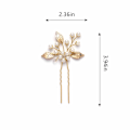 Pikkukuva 2 / 6: Pärla Brud Bröllop Hårnålar Blad Brud Huvudstycke Blomma