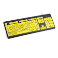 Miniatyrbilde 1 av 5: Stort trykk datatastatur kablet USB-tastatur stort trykk bokstaver med gule taster Høy kontrast gult tastatur gjør skriving enkelt