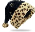 Black Santa Hat Leopard Print Santa Hat Sequin Plush Christmas