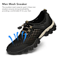 Miniatyrbillede 3 af 5: Herr Promenad Løbesko Åndbar Mesh Snøring Letvægts Mode Sportssko Sort Black 40