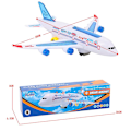 Miniatyrbillede 2 af 5: Elektrisk flyvemaskine med musik, lys og lyd, legetøjsfly A380, lys, passagerfly