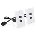 2-pack 2-portars -kompatibel väggplatta i vitt (4K UHD, ARC och Ethernet Pass-Thru-stöd)