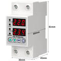 Miniatyrbild 2 av 5: 63A Residual Current Device - Overvoltage Range 230V-300V - Undervoltage Range 80V-210V - Delay Time 1-600s - Dual LED Display