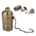Miniatyrbild 1 av 4: Vintage E27 Bulb Holder Lamp Base Socket with Pull Chain Switch Copper, Bulb Holder (Bronze)