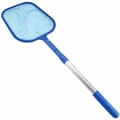 Mesh Skimmer Surface Landing Net Leaf Skimmer with Telescopic Handle for Pool Pond Fountain Aquarium (Blue)