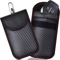 2-pack Anti-RFID Faraday-väska Kolfiber Bilnyckel Signalblockering, A