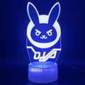 Overwatches OW Spilfigur Dva lampe 3D Illusion Natlampe