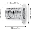 Miniatyrbillede 2 af 5: Brusehårfilter, 3 dele brusehårfilter i rustfrit stål, 5,5 × 5 cm vaskefilter til balkon, køkkengulvafløbsfilter