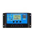 Pikkukuva 1 / 5: Aurinkopaneelin akun lataus 30A 20A 10A Ohjain 12V/24V LCD-säädin Kaksois-USB 30A