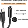 Miniatyrbillede 2 af 3: 3,5 mm til USB C-lydadapter, USB Type C hovedtelefonstikkonverter til smartphones og bærbare computere