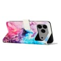 Miniatyrbild 3 av 5: Compatible with iPhone 17 Pro Max Kickstand Case Marble Pattern PU Leather Wallet Case Multicolor Pink Purple Multicolor Pink Purple