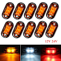 Miniatyrbillede 3 af 9: 10 stk. Advarselslys LED-diodelys Oval LED-sidemarkeringslampe Yellow