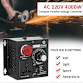 Miniatyrbillede 2 af 5: AC 220V 4000W Kompakt Variabel Spændingsregulator Bærbar Hastighed Temperatur Lys Spænding EU Plug