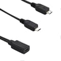 Miniatyrbilde 4 av 4: USB-C / Type-C hunn til 2 x Micro USB hann adapter Y-kabel, total lengde: ca. 30 cm [DB] Ikke spesifisert Not Specified