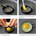 Miniatyrbillede 4 af 7: Æggering, ENLOY 4-pak rustfrit stål æggering med non-stick