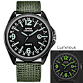 Miniatyrbillede 2 af 5: Militær Herreklokke Kvartsur Sort Urtavle Dato Luksus Sport Armbåndsur [LGL] C