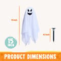 Miniatyrbild 4 av 5: Halloween Outdoor Decorations, White Ghost Garden Decorations with Light-up Design (3-pack), Halloween Yard Decorations