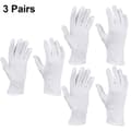 3 par vita polyester marschhandskar, formella smokinghandskar för hedersvaktparad