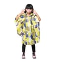 Barnregnponcho med huva, regnjacka, gula moln, S